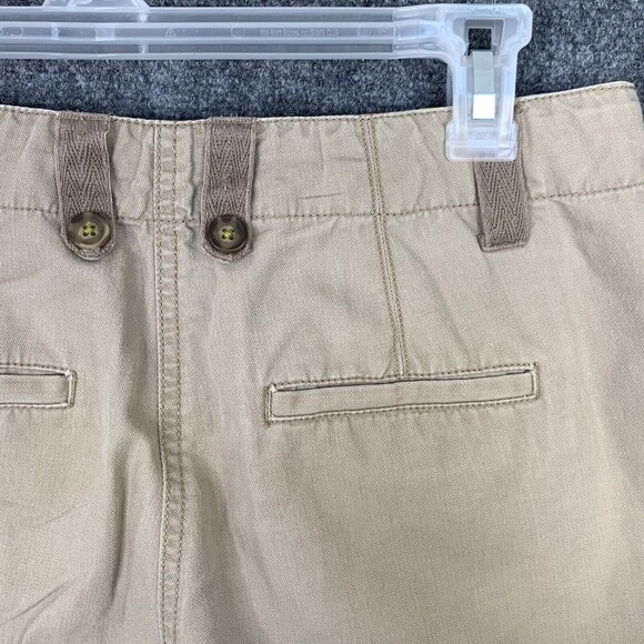 Boden Khaki Pants Women 6R Straight Leg Roll Tab Hem Cotton Blend - Picture 9 of 15